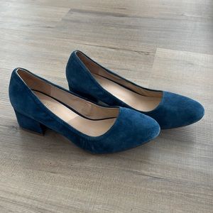 Franco Sarto Blue Suede Heels Size 7.5